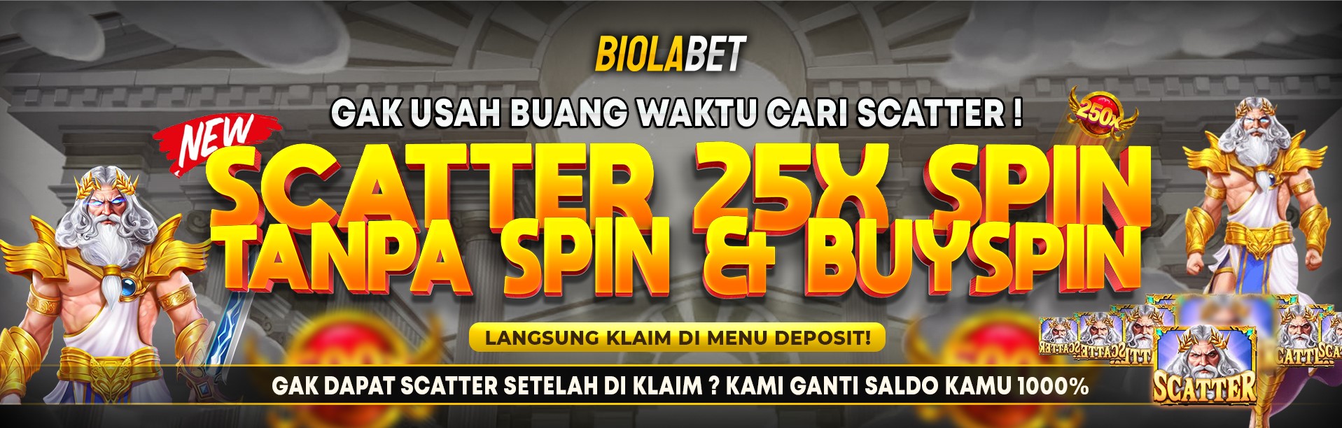 BONUS FREESPIN LANGSUNG "GATES OF OLYMPUS™ ORIGINAL" BIOLABET