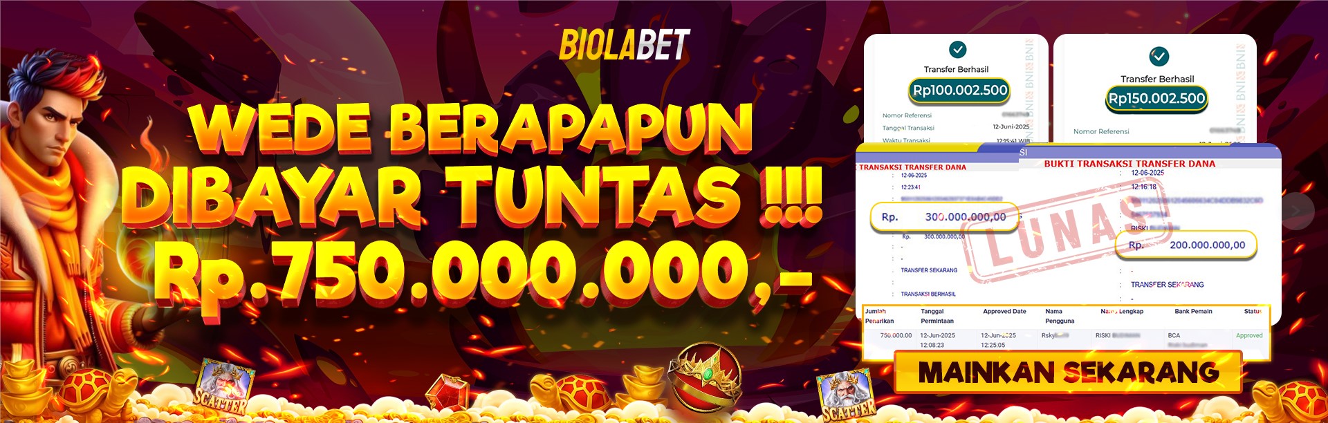 BUKTI KEMENANGAN BESAR BIOLABET