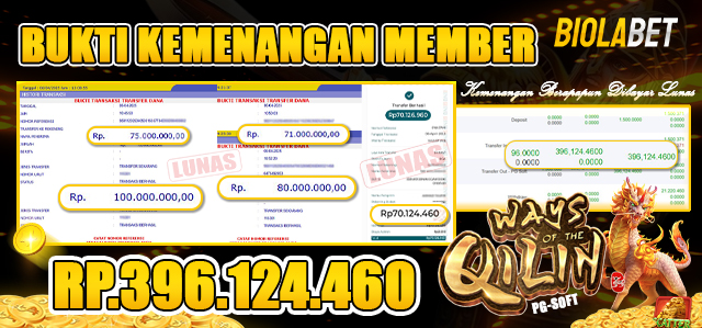 BUKTI KEMENANGAN TERBARU BIOLABET